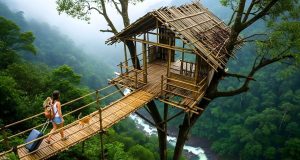 Between leaves and light the forest builds its own quiet home