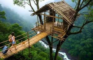 Between leaves and light the forest builds its own quiet home